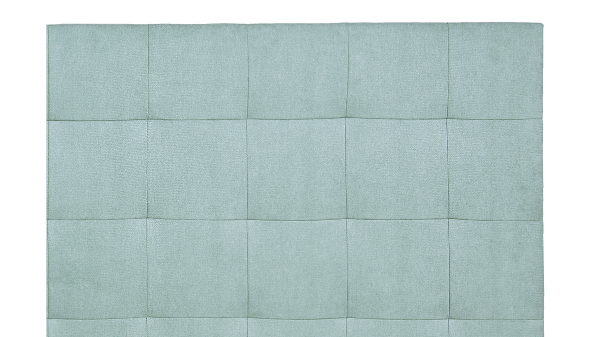 Tête de lit capitonnée en tissu effet velours vert lagon L160 cm HALCIONA
