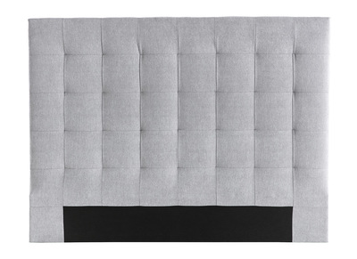 Tête de lit capitonnée en tissu gris 140 cm HALCIONA