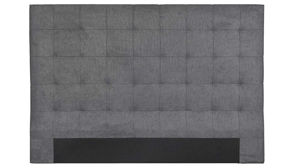 Tête de lit capitonnée en tissu gris anthracite 180 cm HALCIONA