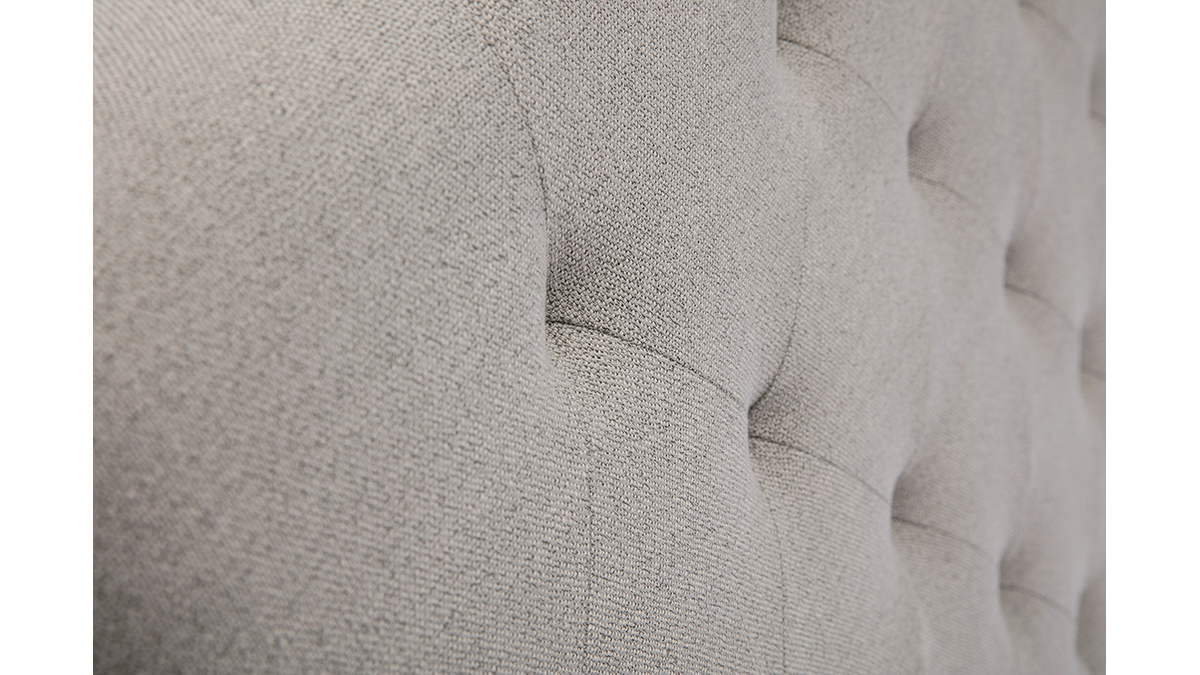 Tête de lit capitonnée en tissu gris clair L140 cm ENGUERRAND