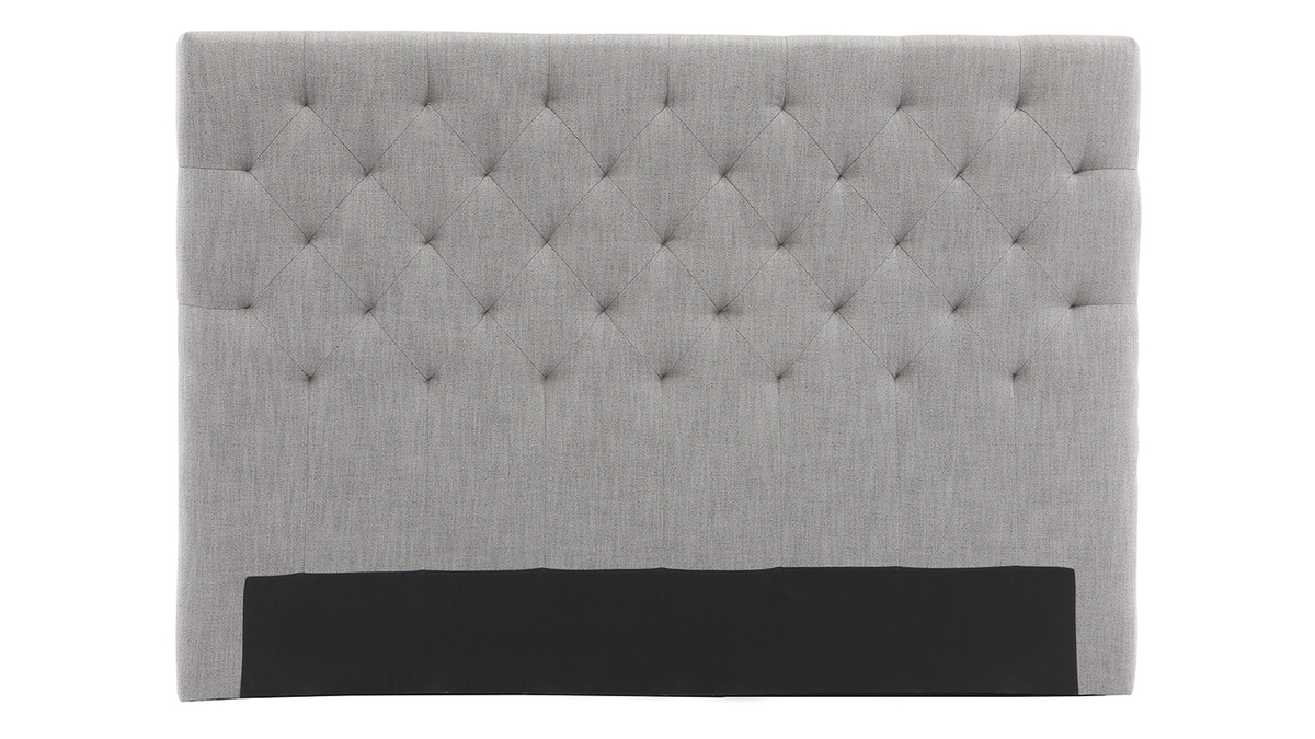 Tête de lit capitonnée en tissu gris clair L160 cm ENGUERRAND