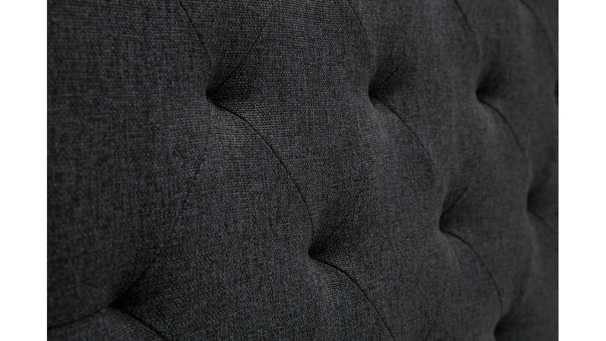 Tête de lit capitonnée en tissu gris foncé L140 cm ENGUERRAND
