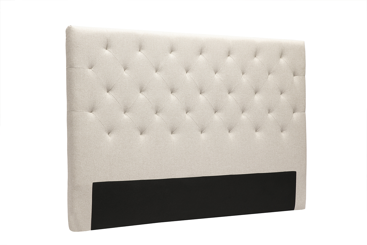 Tte de lit capitonne en tissu naturel L160 cm ENGUERRAND