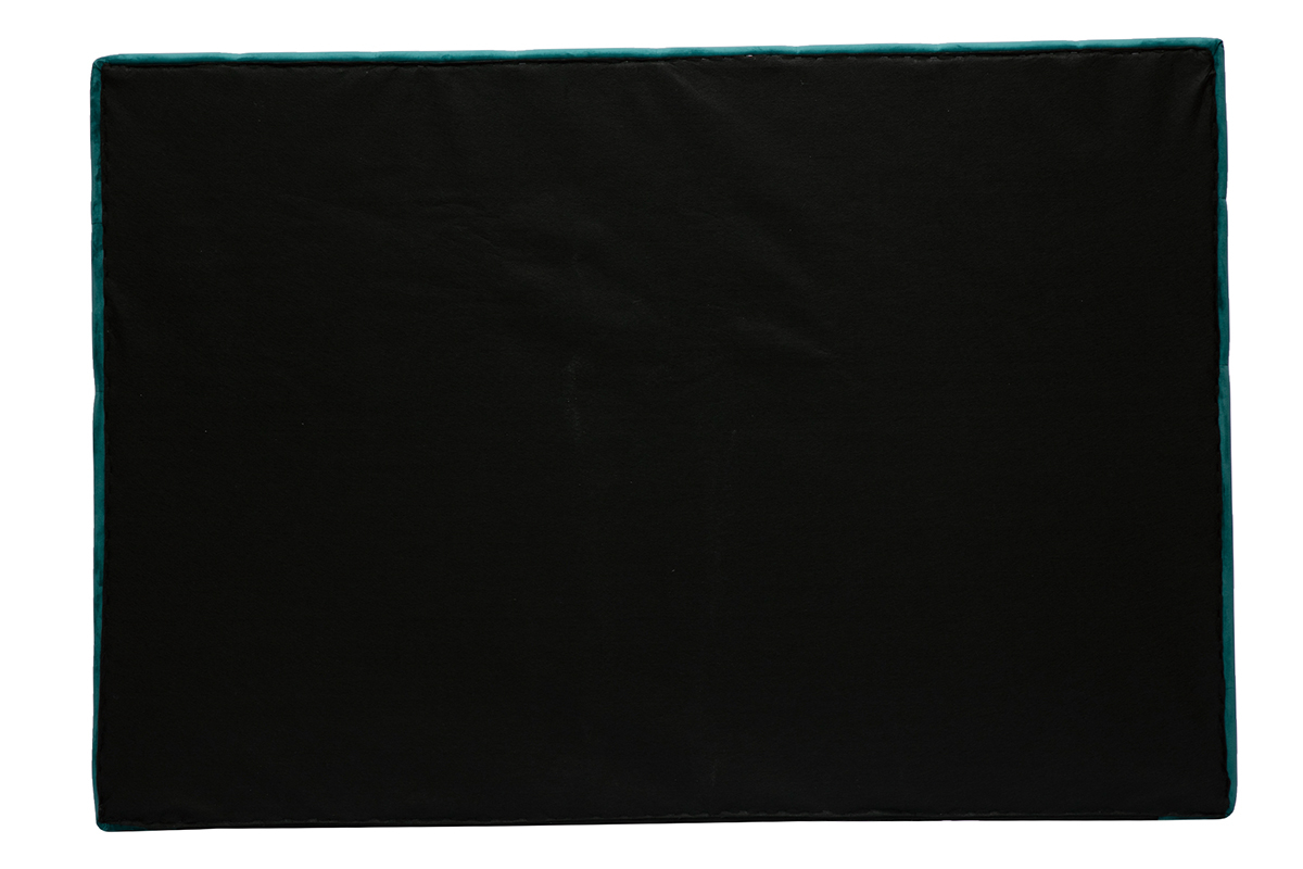 Tte de lit capitonne en tissu velours bleu ptrole L160 cm ENGUERRAND