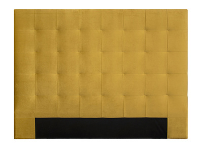 Tête de lit capitonnée en tissu velours jaune moutarde L160 cm HALCIONA