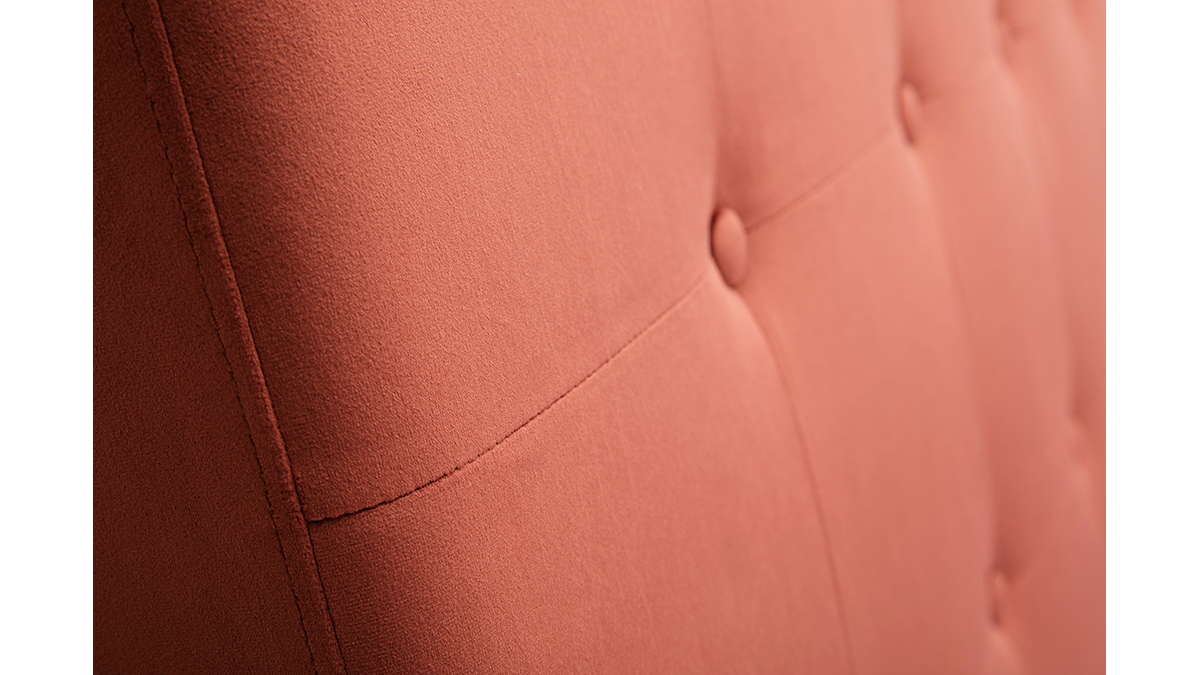Tête de lit capitonnée en tissu velours rouge tomette L170 cm LUTECE