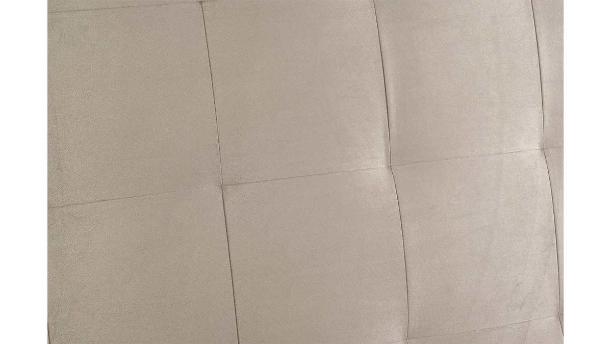 Tête de lit capitonnée en tissu velours taupe L140 cm HALCIONA