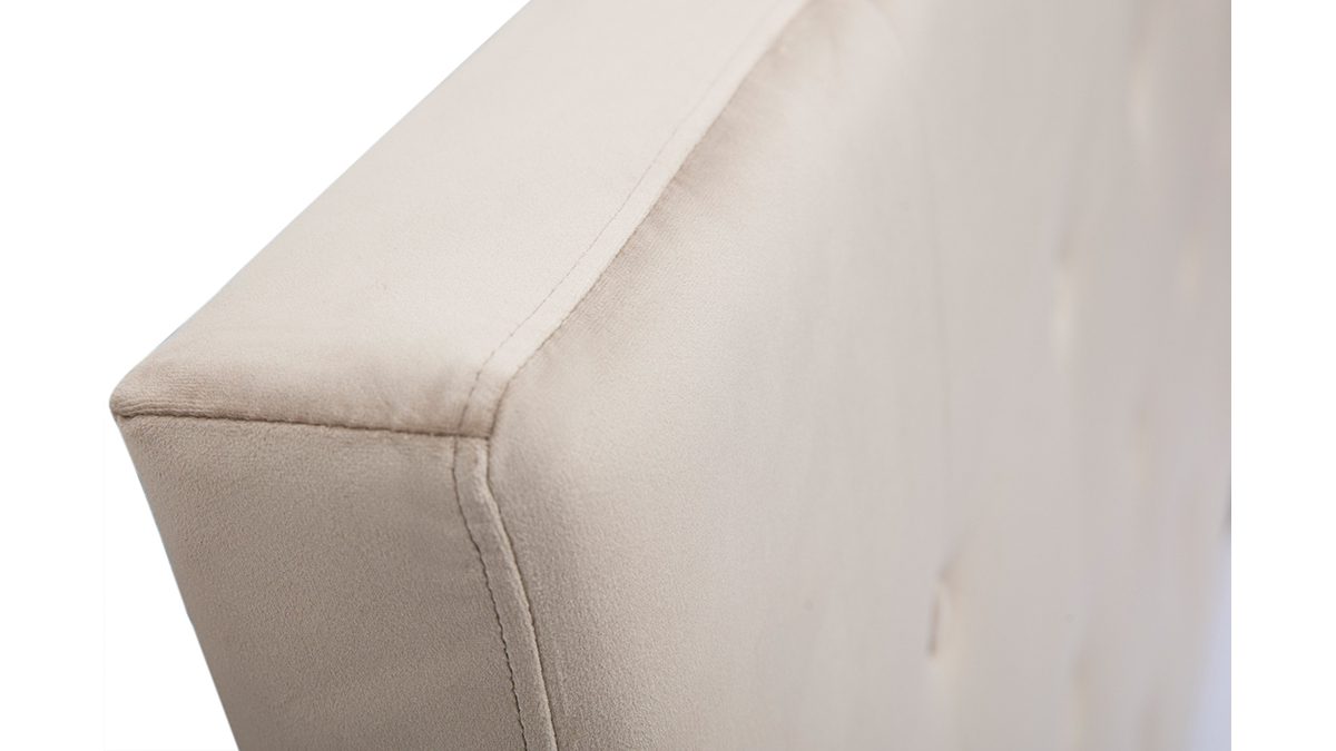 Tête de lit capitonnée en tissu velours taupe L170 cm LUTECE