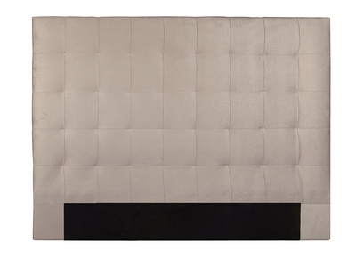 Tête de lit capitonnée en tissu velours taupe L180 cm HALCIONA