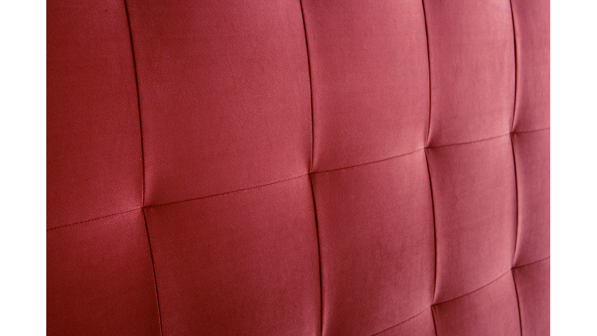 Tête de lit capitonnée en tissu velours terracotta L160 cm HALCIONA