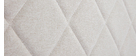 Tête de lit capitonnée et cloutée en tissu beige 160cm ESMEE