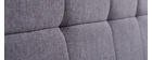Tête de lit classique tissu gris foncé 140 cm CLOVIS