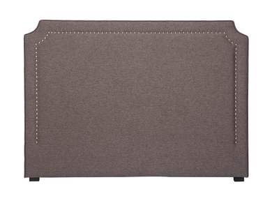 T&ecirc;te de lit clout&eacute;e en tissu gris fonc&eacute; L166 cm BARDOT