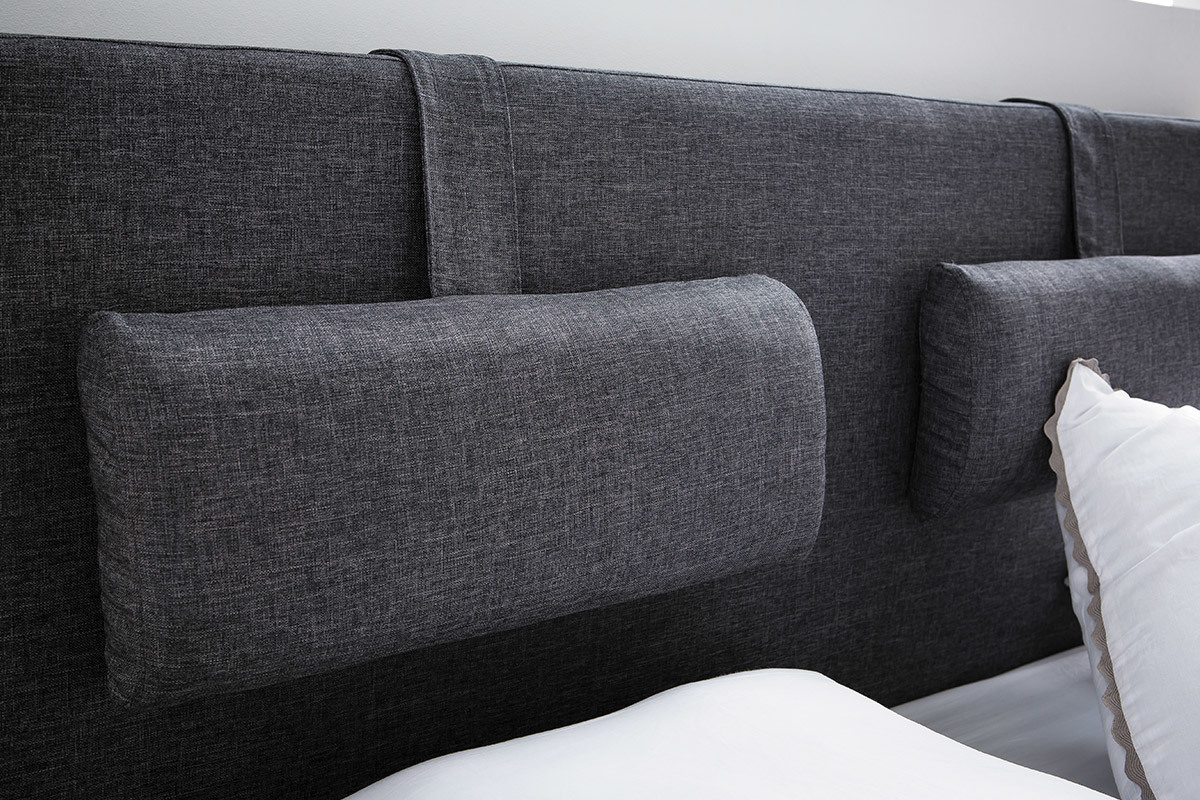 T�te de lit design gris fonc� 150 cm LORRY