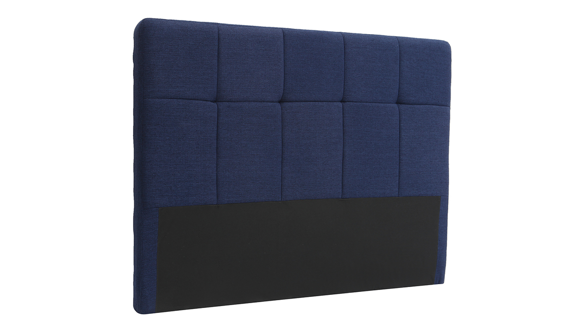 Tête de lit en tissu bleu foncé L160 cm CLOVIS