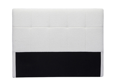 T&ecirc;te de lit en tissu effet laine boucl&eacute;e blanc L160 cm CLOVIS