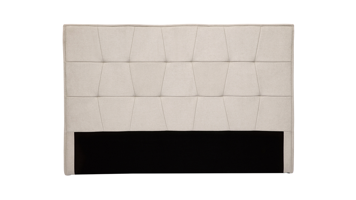 Tte de lit en tissu effet velours beige naturel L170 cm SUKA
