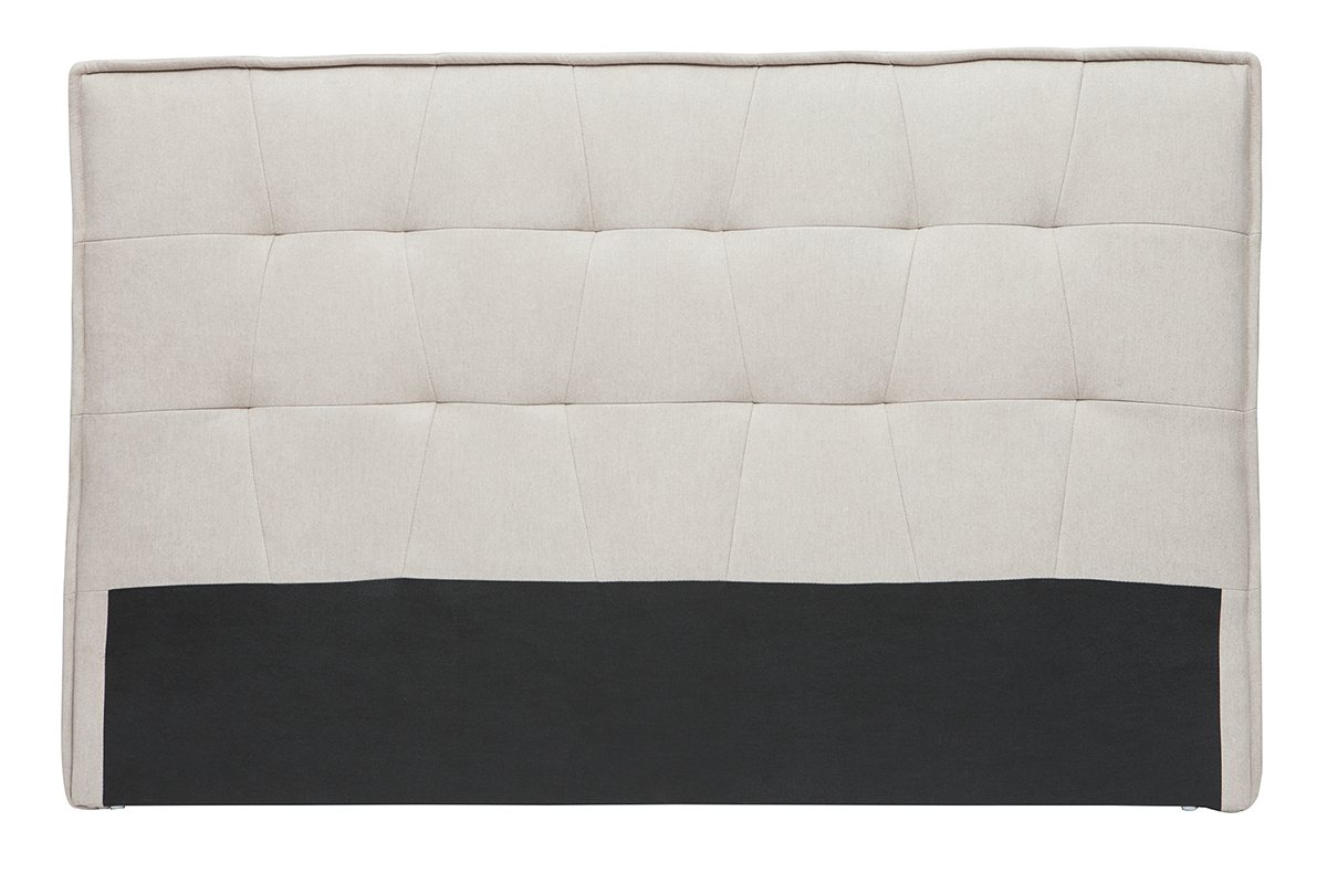 T�te de lit en tissu effet velours gr�ge L170 cm SUKA