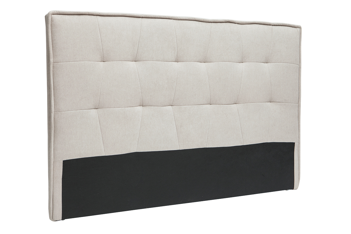 T�te de lit en tissu effet velours gr�ge L170 cm SUKA