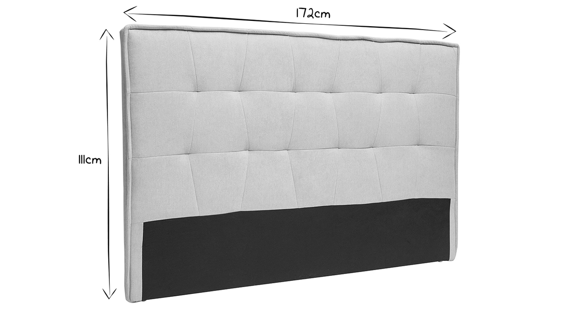 Tête de lit en tissu effet velours grège L170 cm SUKA