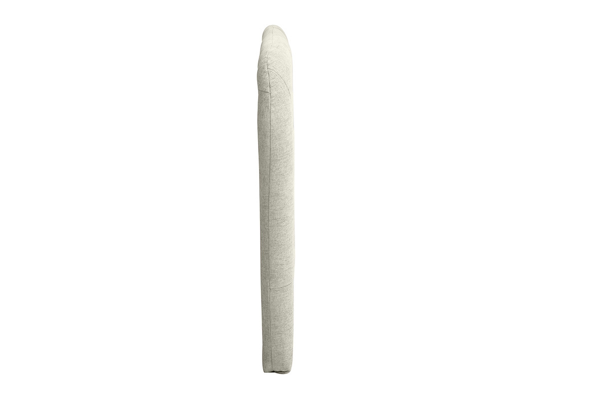 T�te de lit en tissu effet velours textur� beige vue de profil, longueur 169 cm