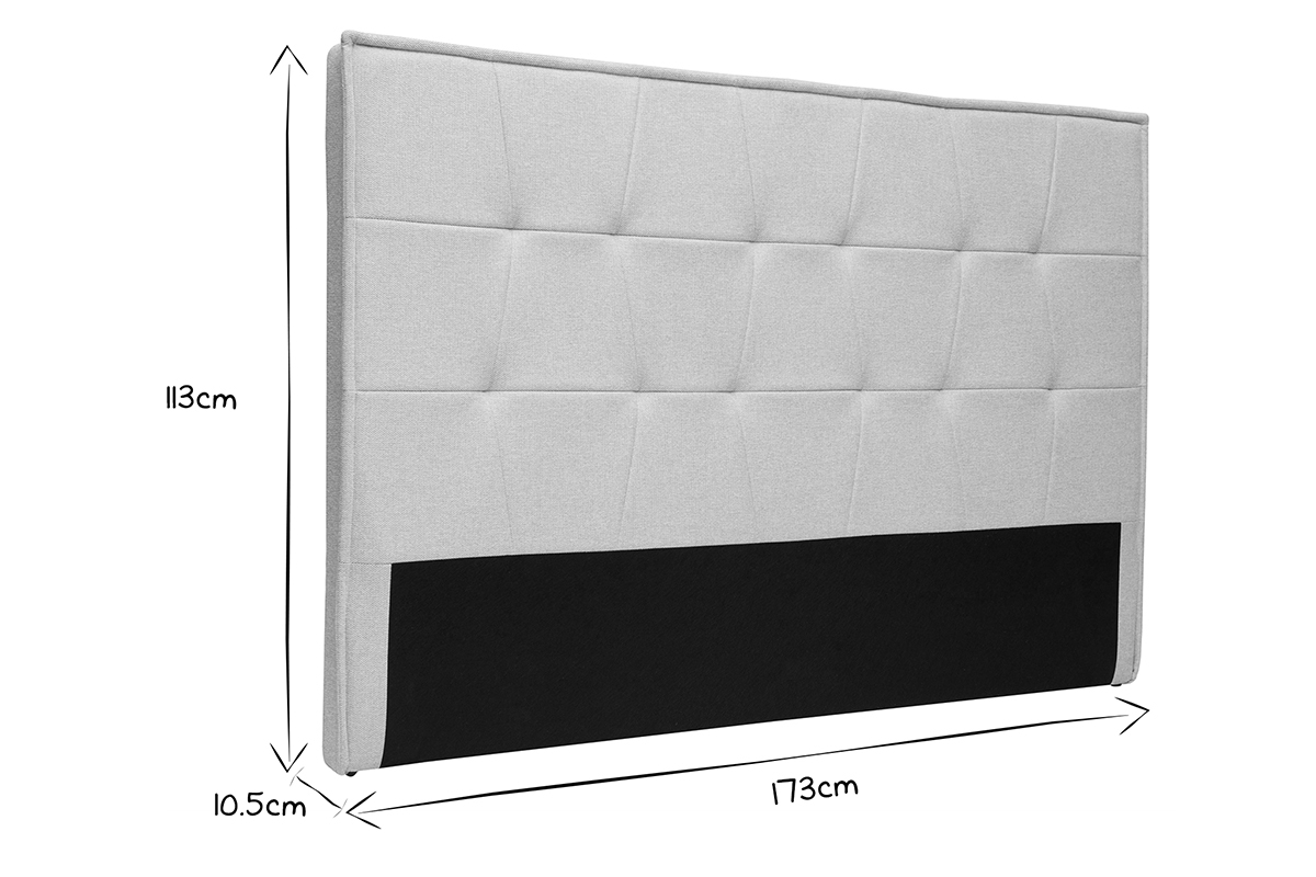 Tte de lit en tissu effet velours textur beige L170 cm SUKA