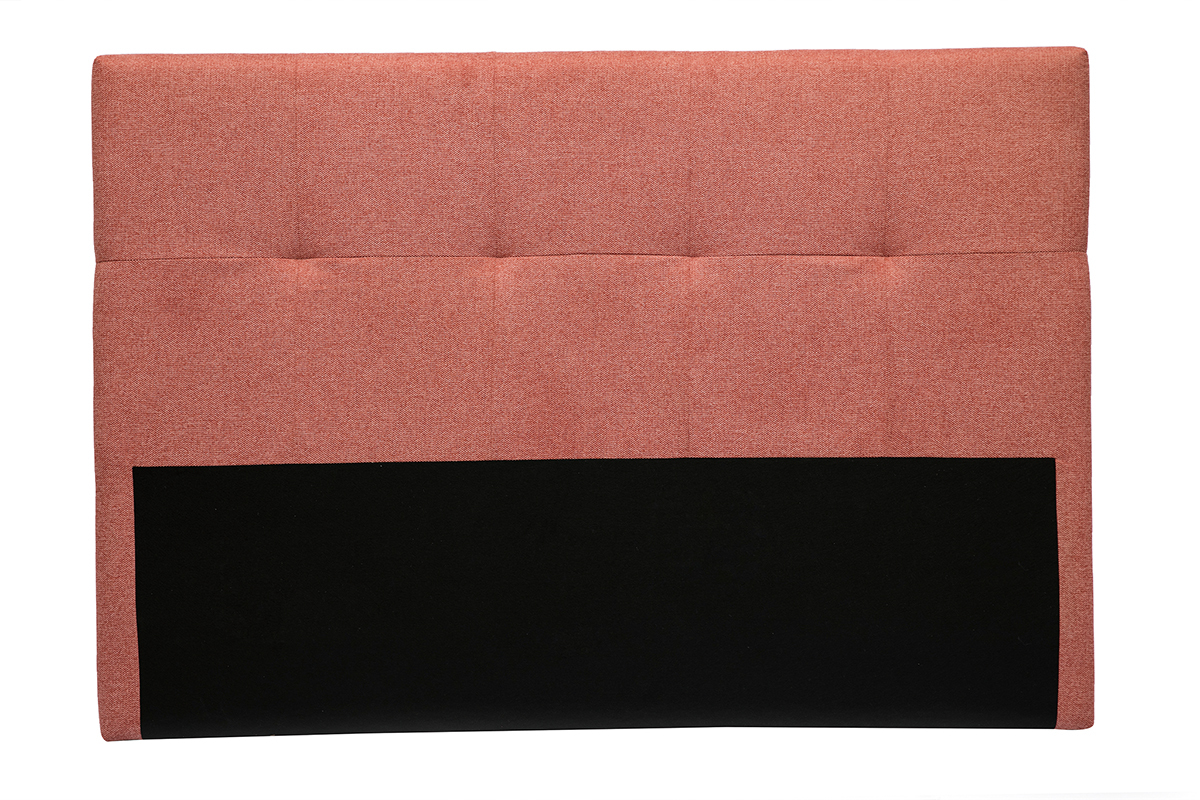 T�te de lit en tissu effet velours textur� terracotta L160 cm CLOVIS