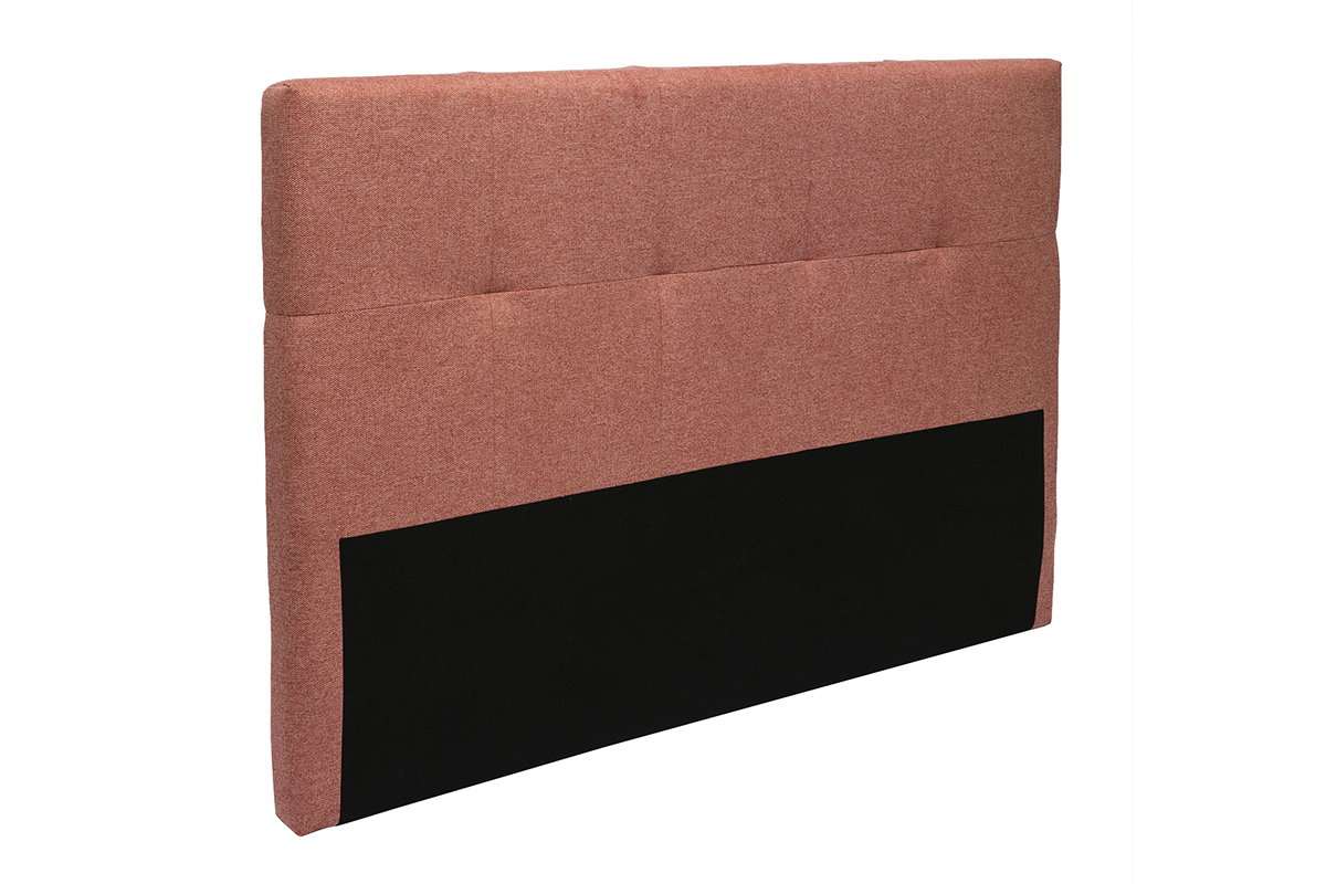 T�te de lit en tissu effet velours textur� terracotta L160 cm CLOVIS