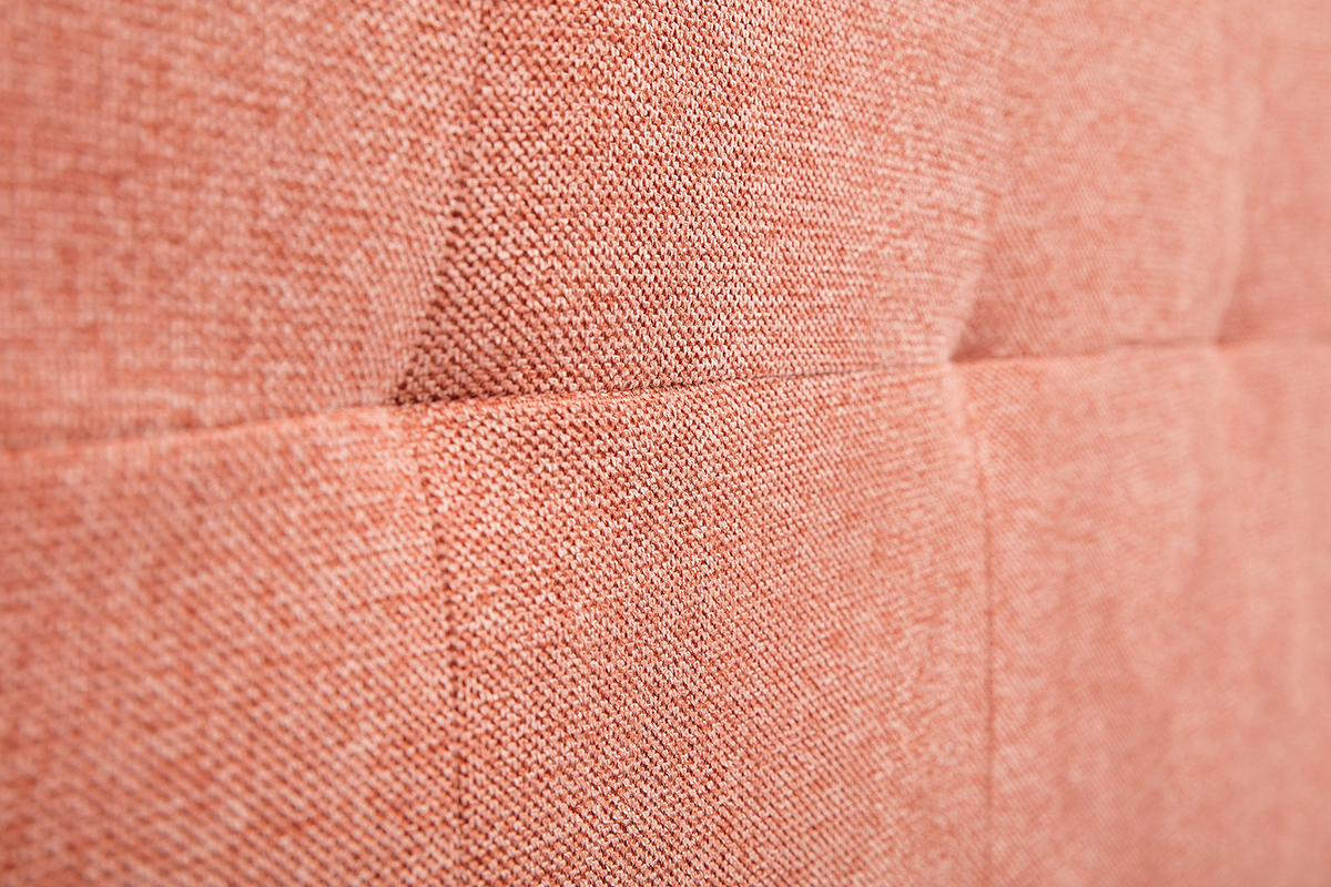 T�te de lit en tissu effet velours textur� terracotta L160 cm CLOVIS