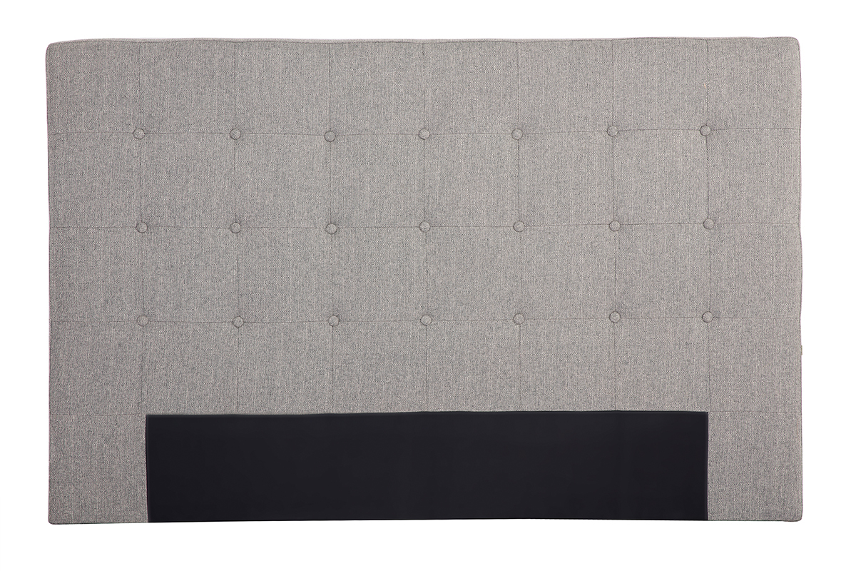 T�te de lit en tissu gris clair 170 cm LUTECE