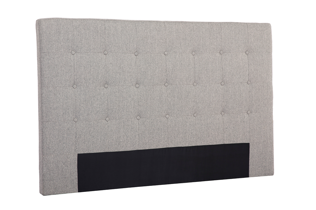 T�te de lit en tissu gris clair 170 cm LUTECE