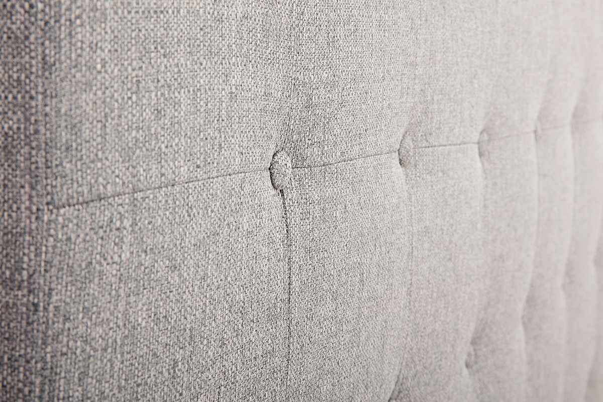 T�te de lit en tissu gris clair 170 cm LUTECE