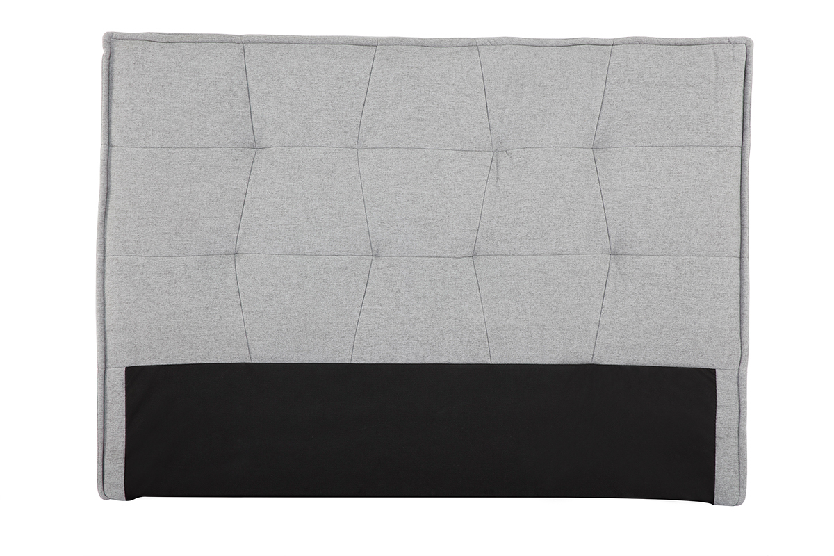 Tte de lit en tissu gris clair L150 cm SUKA