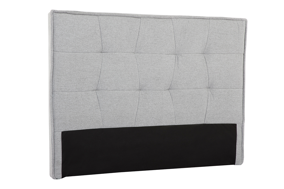 Tte de lit en tissu gris clair L150 cm SUKA