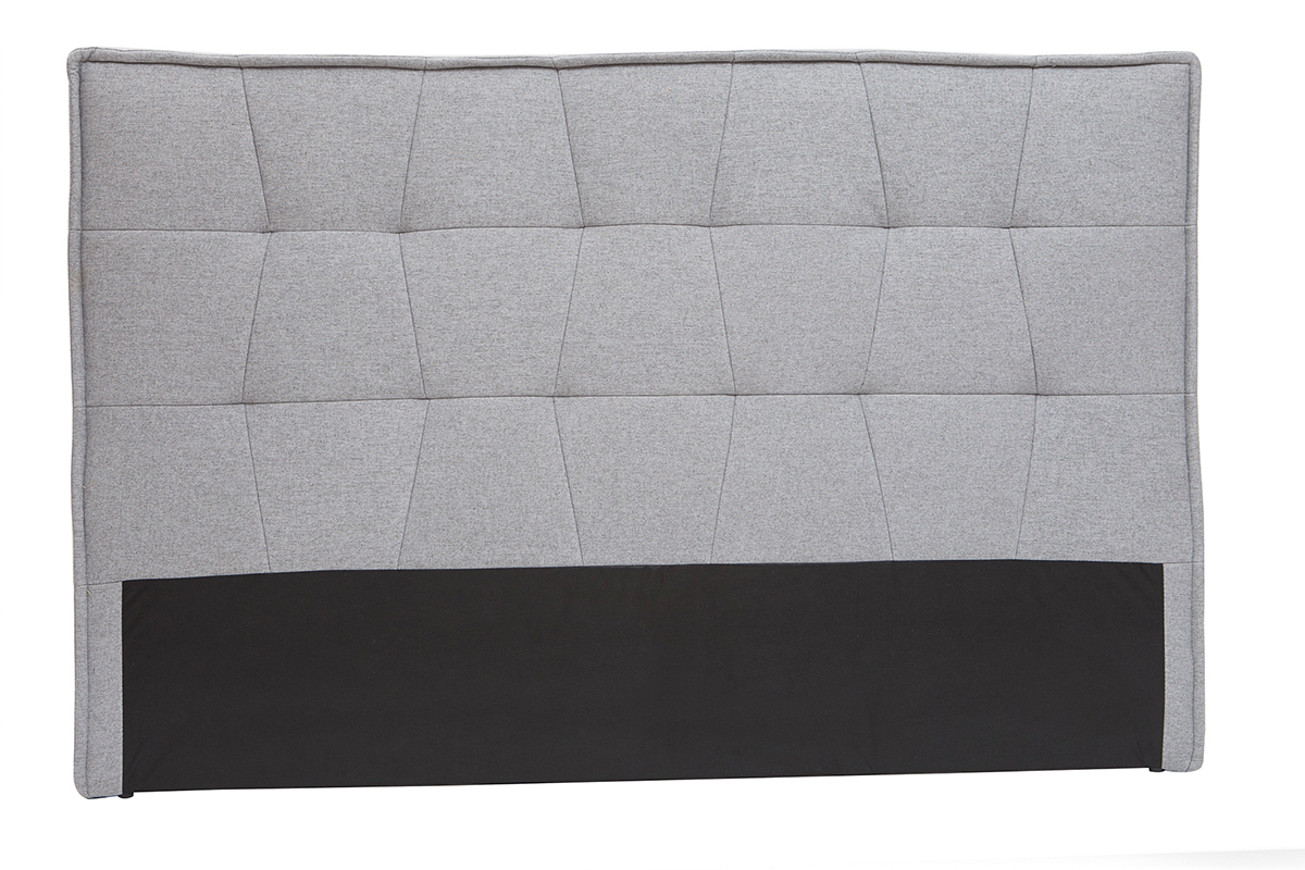 Tte de lit en tissu gris clair L170 cm SUKA