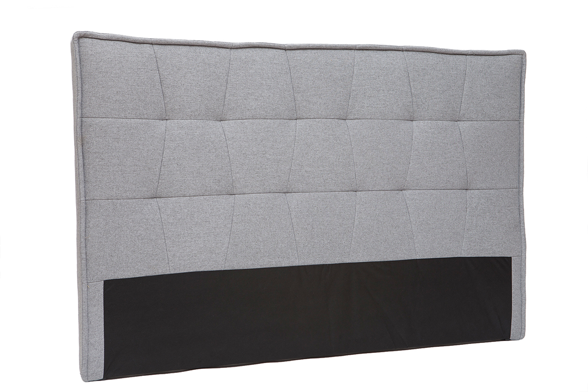 Tte de lit en tissu gris clair L170 cm SUKA