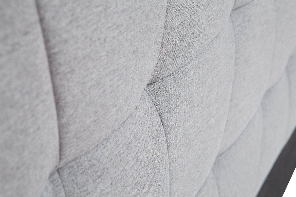 Tte de lit en tissu gris clair L170 cm SUKA