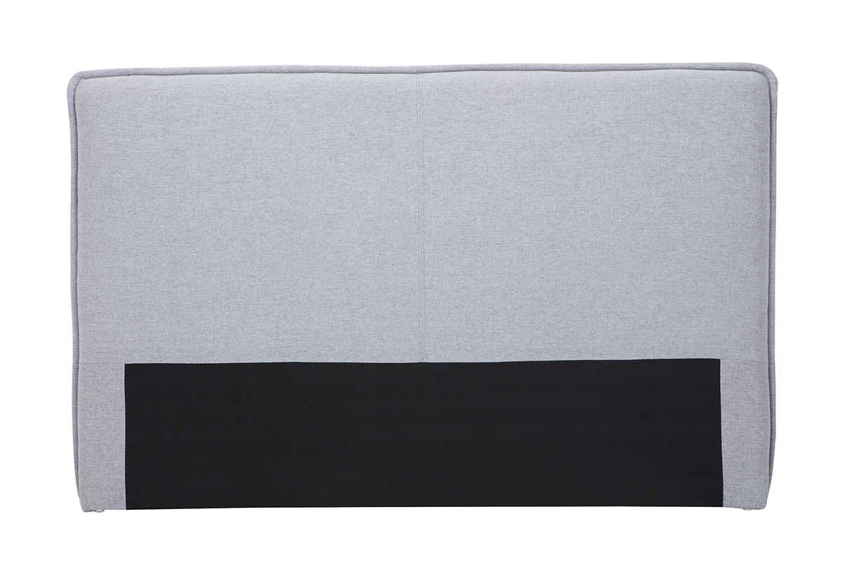 T�te de lit en tissu gris clair L175 cm MARCIA