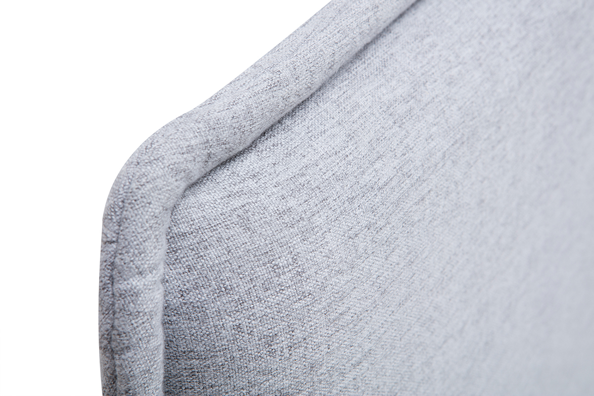 T�te de lit en tissu gris clair L175 cm MARCIA