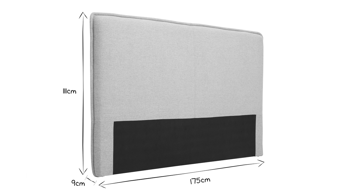 Tête de lit en tissu gris clair L175 cm MARCIA
