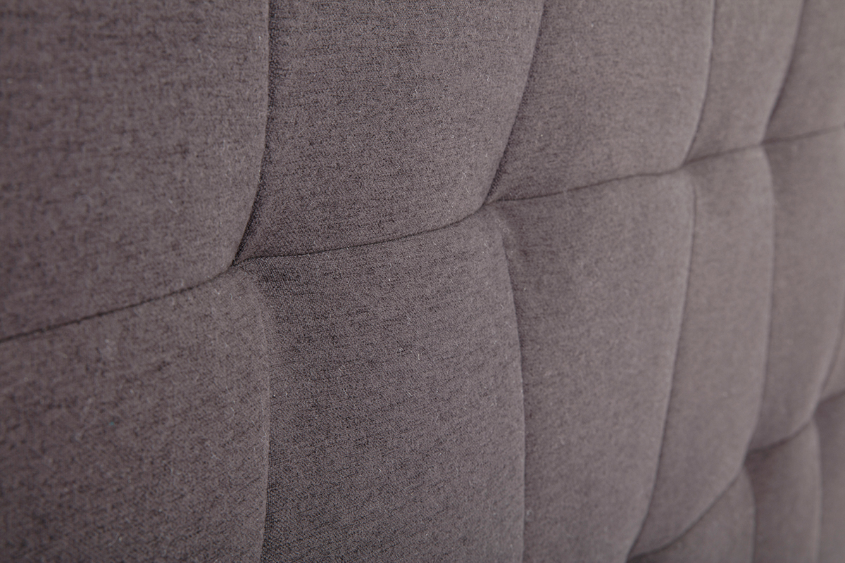 Tte de lit en tissu gris fonc L170 cm SUKA