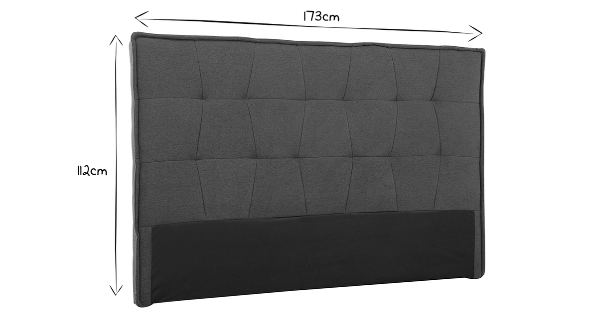 Tête de lit en tissu gris foncé L170 cm SUKA