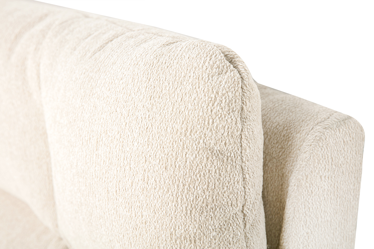 Zoom t�te de lit en tissu textur� beige HONO