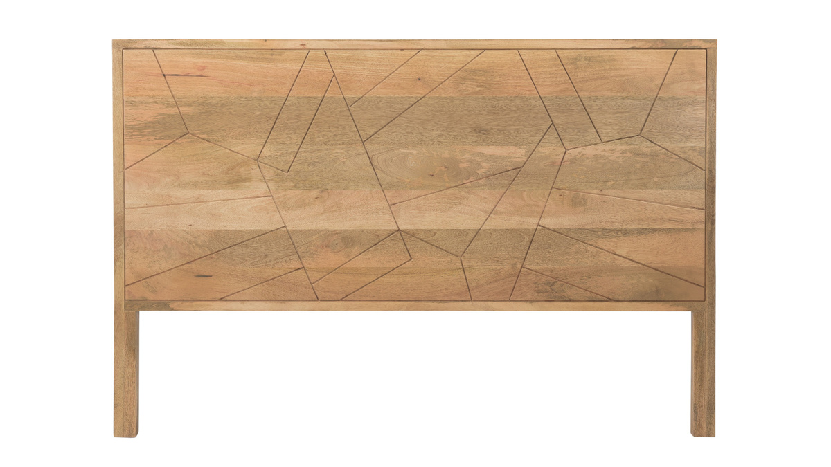 Tête de lit gravée en bois manguier massif L165 cm LINIUM