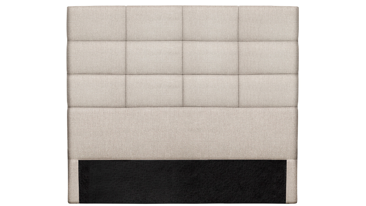 Tête de lit moderne en tissu beige naturel L160 cm ANATOLE