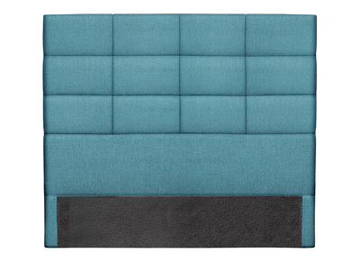 T&ecirc;te de lit moderne en tissu bleu canard 140 cm ANATOLE