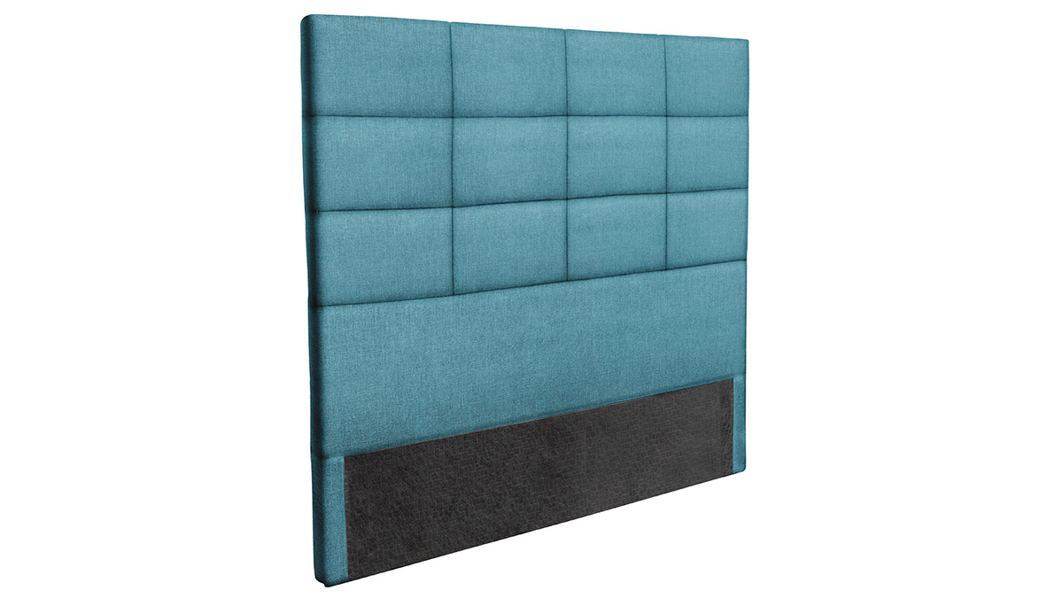 Tête de lit moderne en tissu bleu canard 160 cm ANATOLE