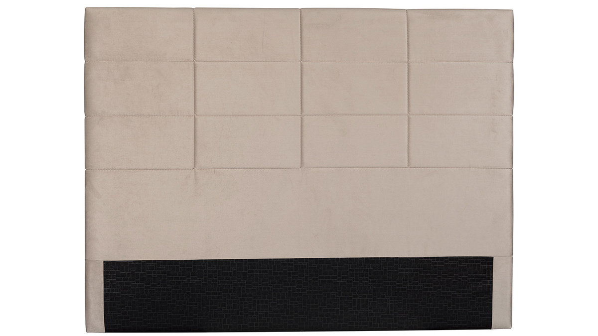 Tête de lit moderne en tissu velours taupe L160 cm ANATOLE