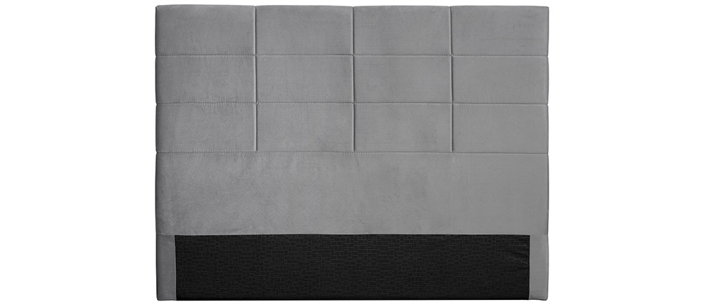Tête de lit moderne en velours gris 160 cm ANATOLE