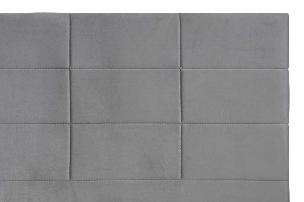 T�te de lit moderne en velours gris 160 cm ANATOLE